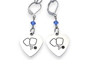 Pendientes Pickleball Corazón con Piedra Natal, Pickleball Joyería Regalo Esposa Amiga - Imagen 1 de 4