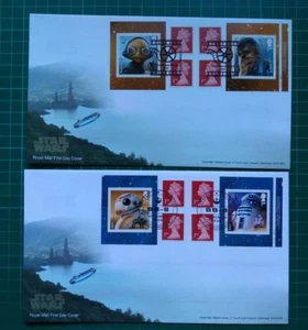 2017 Star Wars Cylinder Retail booklets FDC Pinewood Rd & BB-8 pmks - Picture 1 of 3