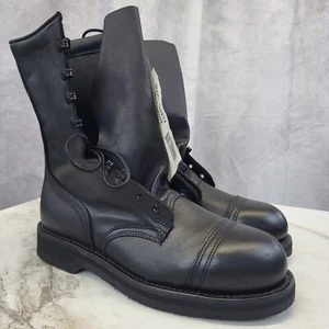 Botas militares de bomberos vintage 2000 Y2K Addison con punta de acero para hombre talla 8 R - Imagen 1 de 17