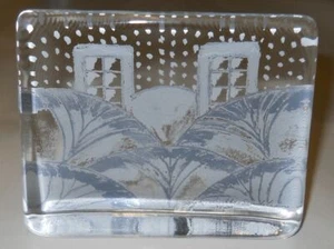 Tarjeta de vidrio de flores de nieve Arabia Iittala Finlandia Heljä Liukko Sunström firmada - Imagen 1 de 2