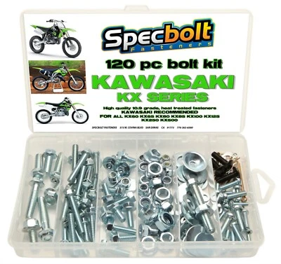 Kit de pernos de fábrica Kawasaki KX 120 piezas KX60 KX65 KX80 KX85 KX100 KX125 KX250 KX500 Foto 1 de 4