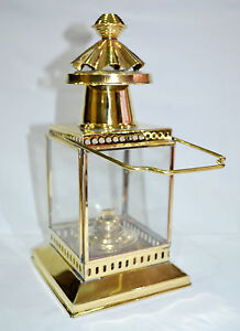 Antique Brass Ship Hanging Oil Lantern Lamp Home Collectible Decorative 10"