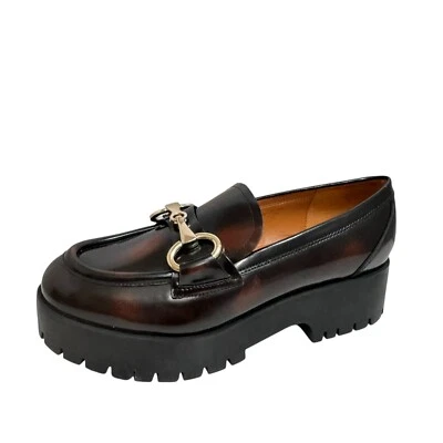 Mocassim Marc Fisher LTD Wilmer couro marrom sola Horsebit 9.5 NOVO - Imagem 1 de 4