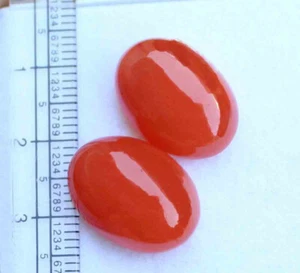 Hermosa piedra preciosa cabujón suelta ovalada de cornalina natural de 27,70 quilates 13,5*18 mm 2 p - Imagen 1 de 4