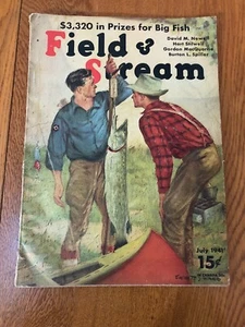 VINTAGE JULY 1941 FIELD & STREAM MAGAZINE HUNTING & FISHING STORIES & ADS - Picture 1 of 14