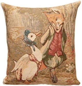 FUNDA DE ALMOHADA COJÍN TAPIZ BELGA BATRIX POTTER JEMIMA CHARCO FOXY LOXY - Imagen 1 de 5