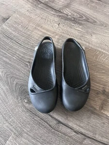 Crocs Women’s Size 6 Black Ballerina Flats Slingback Loafers Rhinestone - Picture 1 of 4