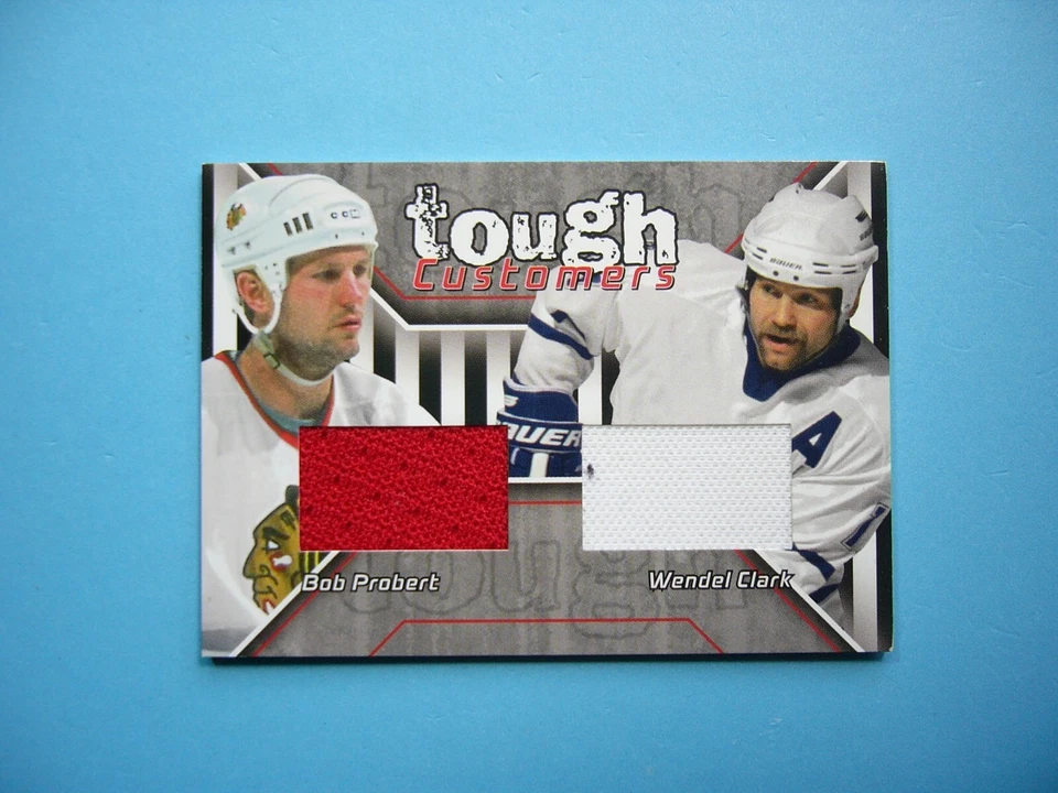 2001/02 IN THE GAME ITG BAP DUAL JERSEY CARD #TC-34 BOB PROBERT WENDEL CLARK - Image 1 of 2
