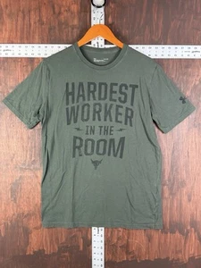 Under Armour Project Rock Shirt Gym Training Running Activewear Green Men Large - Picture 1 of 9