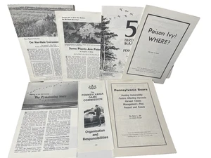 Lote de 7 folletos de colección Pennsylvania Game Commission aves osos caza + años 70 - Imagen 1 de 5