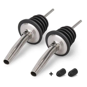 2PCS Stainless Steel Pourers, Speed Wine Bottle Pourer, Olive Oil and Vinegar... - Picture 1 of 6