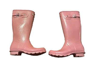 Girls Pink Hunter Rain Boots Size 6 - Image 1 of 4