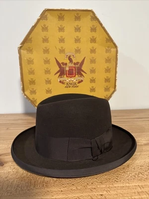 Sombrero Fedora Vintage Champ Feel the Felt Marrón Oscuro Acabado Artesano Cachemira 7 1/8 Foto 1 de 4