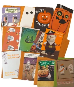 Lot Of 12 Halloween Greeting Cards With Envelopes ~ Recycled Paper Greetings - Picture 1 of 1