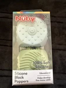 Nuby Silicone Block Poppers Sensory Teether Toy for Babies, 2 Count - Picture 1 of 2
