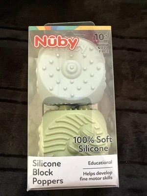 Nuby Silicone Block Poppers Sensory Teether Toy for Babies, 2 Count - Image 1 of 2
