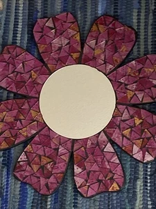 Mosaic Glass Hot pink Flower Petal Decorative Mirror** - Picture 1 of 3