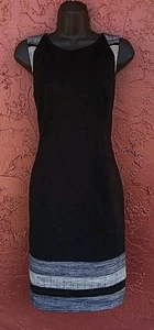 NWOT White House Black Market Dress sz 4 SMALL Black Gray SLEEVELESS Knee Length - Picture 1 of 5