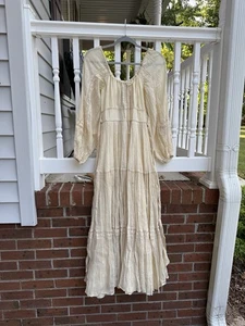 Vintage Gunne Sax Maxikleid Gr. 7 Creme Boho Cottagecore Goddess Praire - Bild 1 von 10