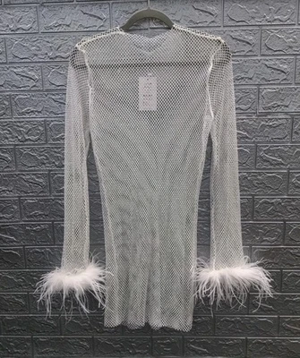 Новый русалка путь все, что блестит перо мини-платье размер S - Изображение 1 из 4