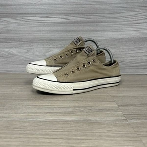 Converse Slip On Grey Khaki Low Shoes Size 6.5 Trainers Sneakers Gym All Star - Picture 1 of 13