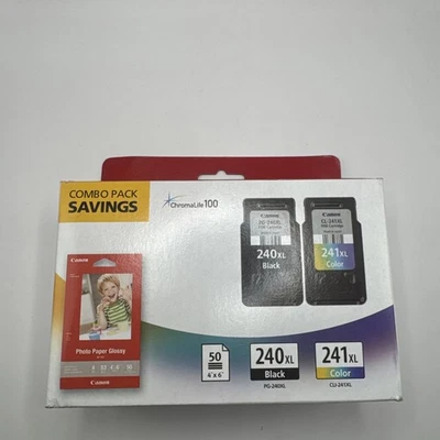 Genuine OEM Canon 240XL Black 241XL Color COMBO Ink Cartridges Unk Expiration - Image 1 of 3