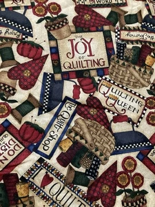 Joy of Quilting Debbie Mumm Cotton Fabric Quilting Queen 2 Scraps 10"x44"W 9x13" - Picture 1 of 3