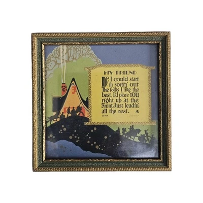 VTG Buzza Motto - My Friend - Framed Art - 1926 - Image 1 of 4