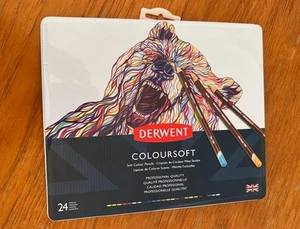 Derwent Artist Coloursoft Drawing/Colouring/Art Professional Pencils w/ Tin 24 - Picture 1 of 3