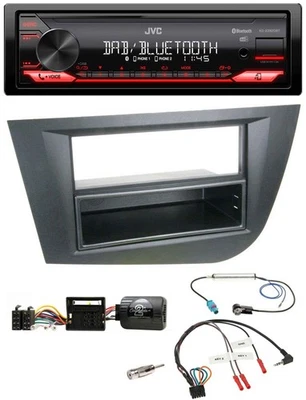 JVC Bluetooth USB DAB Lenkrad Autoradio für Seat Leon 2005-2010 schwarz - Bild 1 von 4