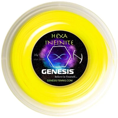 GENESIS HEXA INFINITE Yellow 16G Reel Tennis String