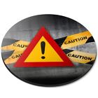Round Mouse Mat Warning Sign Caution Tape #52406