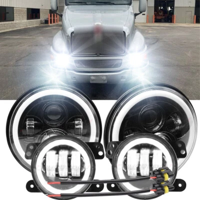 Faros LED de 7 pulgadas y luces antiniebla de 4"" 30 W para Kenworth T2000 1998-2010 Foto 1 de 4