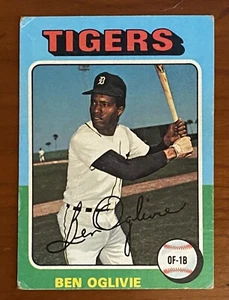1975 Topps Baseball Mini BEN OGILVIE #344 Tigers - Picture 1 of 2
