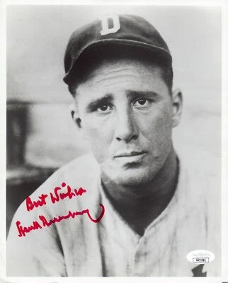 Hank Greenberg Baseball HOF Signed 8x10 Photo with JSA COA - Image 1 of 2