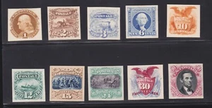 US 112P4-122P4 & 129P4 1869 Issue Proofs on Card XF SCV $1015 - Picture 1 of 2