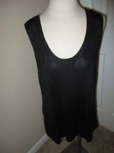 Adrienne Vittadini Black Viscose Knit Scoop Neck Sleeveless Sweater Tunic 1X - Picture 1 of 5