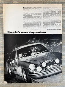 Porsche Seven Day Road Test Monte Carlo Rallye Race Car 1968 Vintage Print Ad - Picture 1 of 1