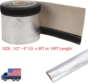 Heat Shroud Aluminized Sleeving Heat Shield Sleeve for Heat Protection Hose Wire - Picture 1 of 18