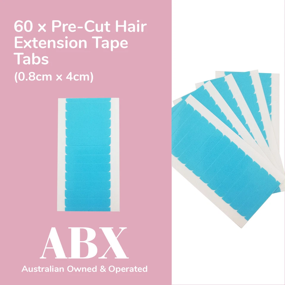 60 X Pre-Cut Double Sided Tape Precut Tabs for Skin Weft Hair Extension Wig - image 1 of 1