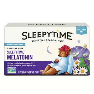 Sleepytime Wellness Tea plus Melatonin, Caffeine Free, 18 Tea Bags Box - Picture 1 of 12