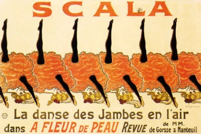 SCALA LA DANSE DES JAMBES EN L'AIR CAN CAN DANCERS FRENCH VINTAGE POSTER REPRO - Image 1 of 3