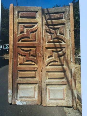 Unique, Antique Colonial Door carved from One Piece of Wood Cover