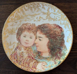 Edna Hibel Muttertag Tammy & Kaile Jo Limited Edition Porzellan Teller 1995 - Bild 1 von 2