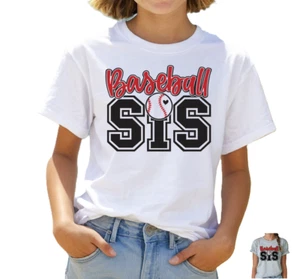 Girl’s Sporty “Baseball Sis” T-Shirt - Gildan Youth & Adult Unisex sizes - Picture 1 of 9