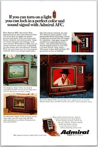 1968 Admiral AFC Color TV Television Automatic Fine Tuning Control Print Ad - Picture 1 of 3