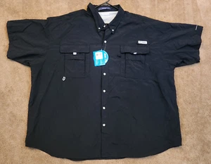 Columbia PFG Fishing Shirt Men's 5X Black Bahama II Short Sleeve Vented NWT - Picture 1 of 7
