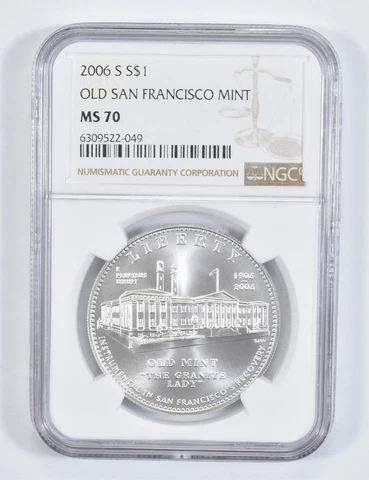2006 S San Francisco Mint Commemorative Silver Dollar NGC MS70 Cover