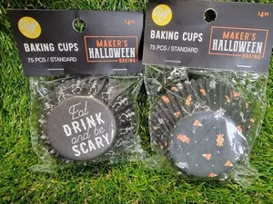 Wilton Maker's Halloween Baking Cupcake Cups Lot Of 2 75 Pcs - 150 Pcs Total - Picture 1 of 12
