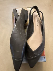 Zapatos planos para mujer punta puntiaguda con cordones gris vegano ancho 9WW Bella Vita Milla NUEVO - Imagen 1 de 5